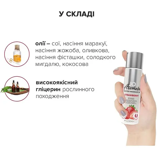 Натуральна масажна олія System JO Aromatix - Massage Oil - Strawberry 120 мл - фото 4