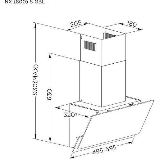 Вытяжка наклонная Pyramida NX 60 (800) S GWH [142806] - фото 6