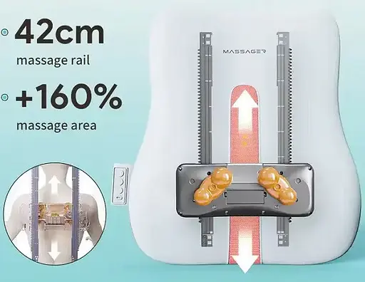 Массажная подушка для спины и поясницы Benbo R16-lux (роликовый массаж, подогрев) - фото 3
