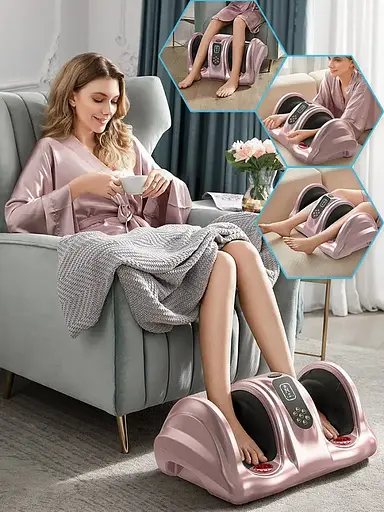 Массажер для ног (роликовый, компрессионный массаж, вибрация, прогрев) Benbo АМ-04 Черный - фото 9