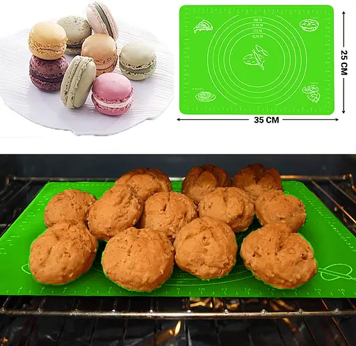 Килимок силіконовий для розкочування тіста, випічки та заморожування напівфабрикатів 25х35 см, A-Plus Салатовий 83589 - фото 5