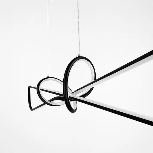 Сучасна чорна люстра AVIZE у корпусі 100 см | Арт. H35L-1000 BK | Line F - фото 3