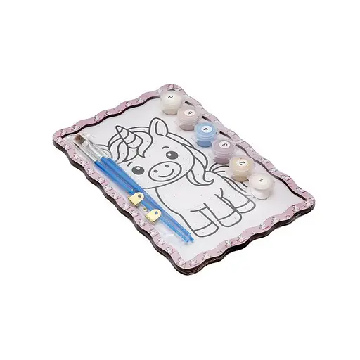 Дитячий набір для розпису по дереву "Єдиноріг" PuzzleOK Puz-22981 формат А5 - фото 2