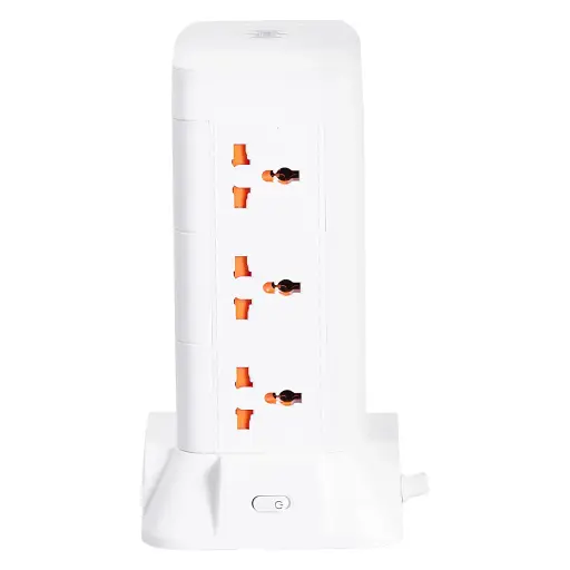 Мережевий фільтр-подовжувач Yiwu HP-5-7MF TOWER  B23 4,8 м 9 розеток 3USB + 1PD  та LED-лампа білий 