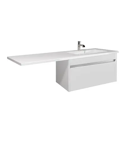 Тумба Мойдодир Prime 80-A Adam 140 R Білий підвісна з крилом над пральною машиною Білий - фото 3