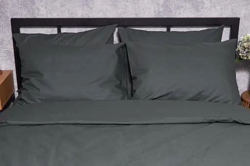 Комплект постільної білизни Moon&Star Бязь Gold Люкс Dark Green King Size 220x240 наволочки 2х40х60 - фото 2