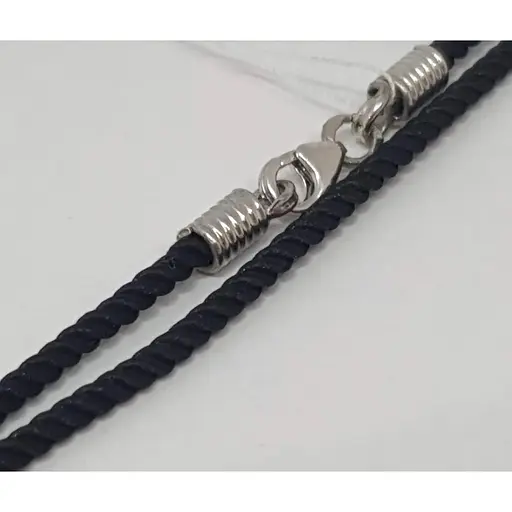 Ювелирный шнурок из текстиля Малина с серебряными вставками. 336/Р 40 60 - фото 2