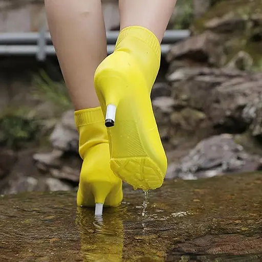 Бахилы на обувь резиновые под каблук 907 Yellow (17559) - фото 4