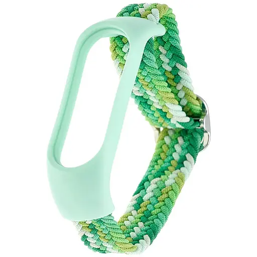 Ремешок Braided Buckle Enhanced Mi Band 3/4/5/6/7 Зеленый - фото 1