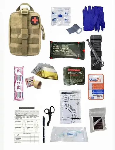 Аптечка укомплектованная №9 в подсумке с быстрым сбросом - фото 1
