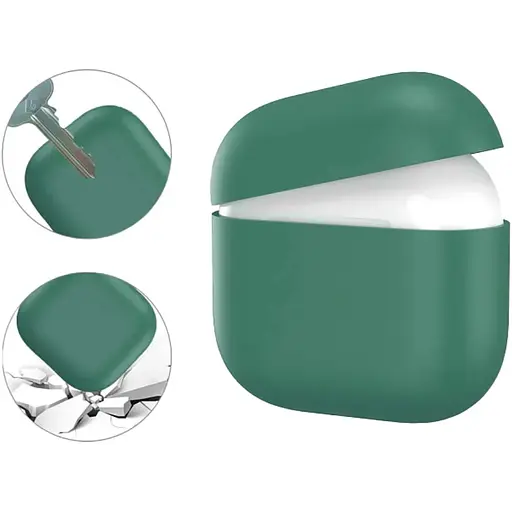 Чехол AhaStyle Ultra-Thin Colorful Silicone Case для Apple AirPods 4 Midnight Green (CP-WG172-PG) [133828] - фото 2