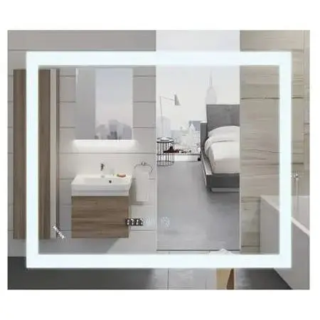 Дзеркало Mixxus WARM MR02-80x80 з LED Touch, Anti-fog, димером, регулюванням яскравості, годинником (MI6934) - фото 1