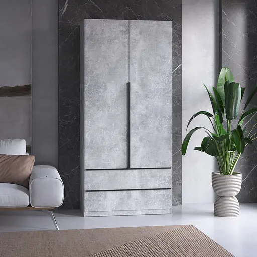 Шкаф для одежды Vays M-30, 2 ящика, со штангой и полками, ЛДСП, 100×50×220 см - для спальни, гостиной, прихожей - фото 4