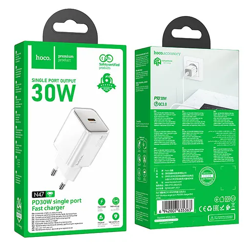 МЗП Hoco N47 Glorious PD30W (1USB-C) White - фото 4