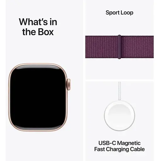 Смарт-годинник Apple Watch Series 10 GPS 42mm Rose Gold Aluminum Case w. Plum Sport Loop (MWWK3) - фото 9