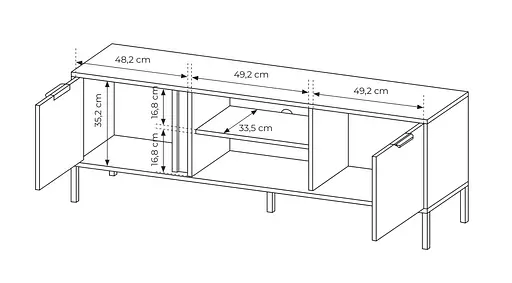 Тумба під телевізор Perfect Home Ларс / Lars 2-дверна 2D/153 Антрацит (PFH-091023) - фото 4
