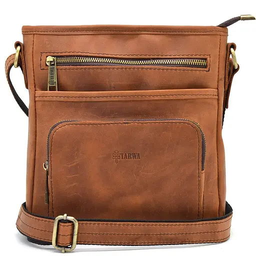Мужская кожаная сумка мессенджер TARWA 22х25.5х3.5 см sum0028300 - фото 3