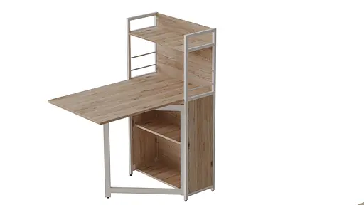 Стол книга с этажеркой Практик 1 Ferrum-decor 1200x640x990 Белый металл ДСП Дуб Сан-Марино 16 мм (FRD-104619) - фото 4