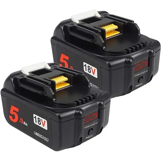 Сменные литий-ионные аккумуляторы AMICROSS 18 В, 5,0 Ач bl1850B-2 (со светодиодным индикатором питания)