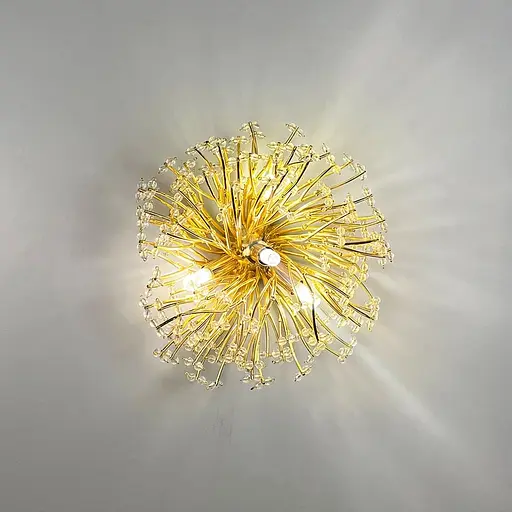 Кругле флористичне золоте бра у вигляді квітки Ø 30 см Line F Арт. WB5064-350-4P - фото 4