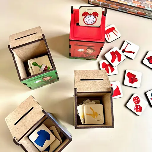 Дерев'яна настільна гра "Веселий листоноша" Ubumblebees (ПСД081) PSD081 сортер-комодик - фото 4