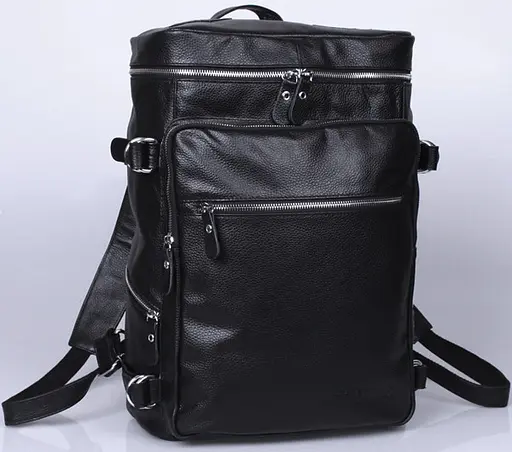 Городской мужской кожаный рюкзак, черный Tiding 28.5х41х18.5 см sum0028453 - фото 2