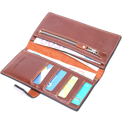 Шкіряний чоловічий гаманець Grande Pelle 9.3х18х1 см acs0026947 - фото 5