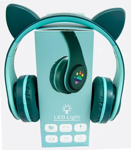 Бездротові дитячі навушники CAT EAR YW-018 з котячими вушками з підсвічуванням - фото 3