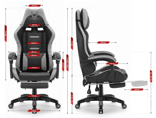 Компьютерное кресло Hell's HC-1039 Gray-Black (тканина) - фото 7