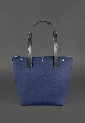 Шкіряна плетена жіноча сумка Пазл L чорна Crazy Horse - фото 4