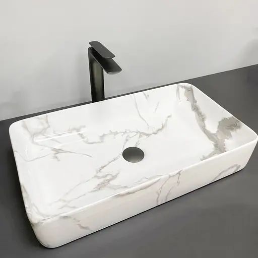 Умивальник VBI Triest marble накладний VBI-012711, Мармур - фото 3