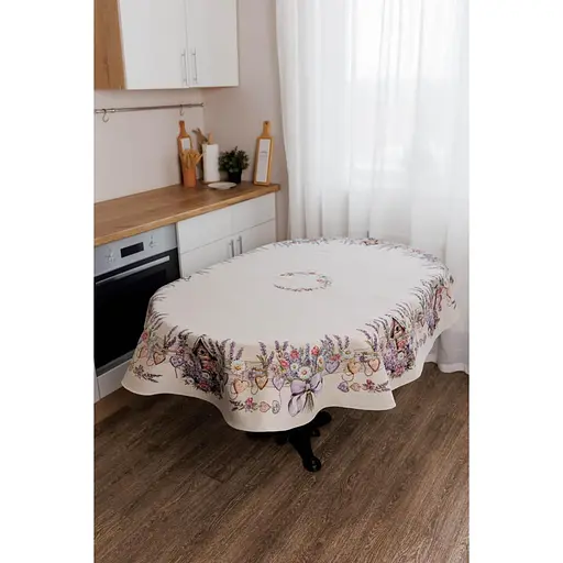Скатерть Прованс Лавандовый сад овальная 136х180 см (44182) - фото 2