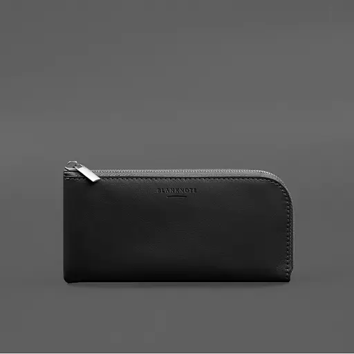 Кожаный портмоне-купюрник на молнии 14. черный - фото 10