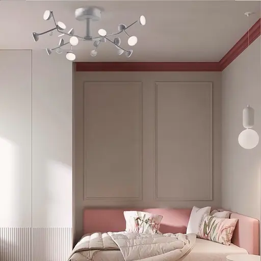 Стельова люстра на 24 плафони білого кольору Mantra Line.F D 8001-24 WH - фото 1