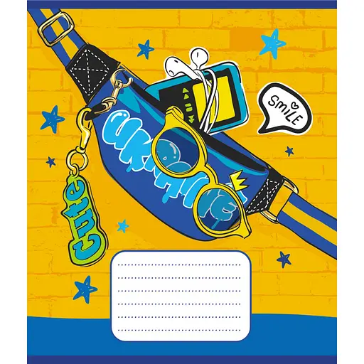 Зошит учнівський "Синьо-жовтий" Leader 024-550160K-2 в клітинку, 24 аркуші - фото 1