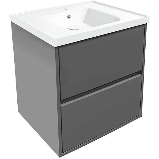 Тумба з умивальником Volle Teo 65 см сірий 15-88-61G - фото 1