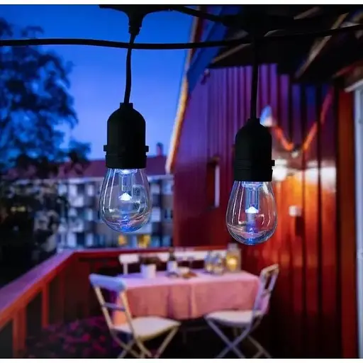 Вулична гірлянда з ретро лампами LED RGB Edison 15 шт, 220V, 10 метрів з перехідником - фото 1