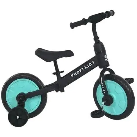 Детский беговел-велосипед MBB 1012-1 Profi Kids 12" EVA-колеса эксцентрик черно-голубой