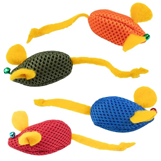 Игрушка мягкая для кошек Agility с кошачьей мятой, мышка с колокольчиком разные цвета 6.5 см (30060-8)