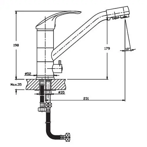 Змішувач для кухні Haiba MARS 02 (HB0267) - фото 2