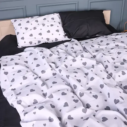 Простыня MirSon Kids Time 17-0669 Black and White Love бязь 110х160 см (2200010180466) - фото 2