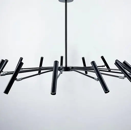 Сучасна трубчаста люстра з 12 регулюючими плафонами | Арт. ST01/12 BK | Line F - фото 3