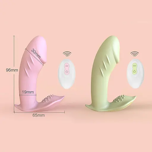 Вибратор-бабочка для женщин силиконовый с 10 режимами и пультом 96 мм розовый - фото 4