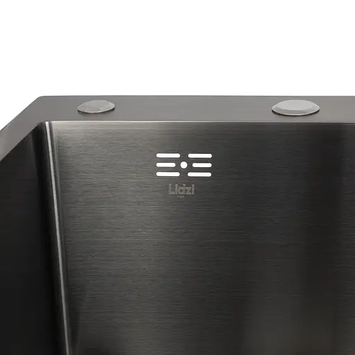 Кухонна мийка інтегрована Lidz Handmade H7849BR крило праворуч (LIDZH7849BRPVD3008) Brushed Black PVD 3,0/1,0 мм, Чорний - фото 4