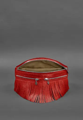 Шкіряна жіноча сумка на пояс Spirit червона - фото 6