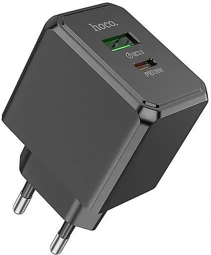 Сетевое зарядное устройство Hoco CS14A PD20W+QC3.0 USB-A и USB-C с поддержкой быстрой зарядки - фото 2