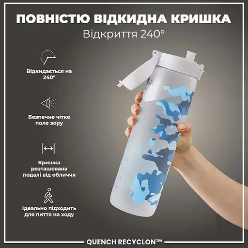 Пляшка для води ION8 1000 мл BPA Free Times To Drink (ЕКО пляшка) Camo (I8RF1000PICAMO) - фото 3
