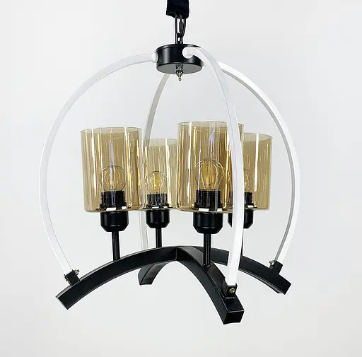 Люстра Loft у чорно-білому каркасі Line.F 048/4 - фото 4