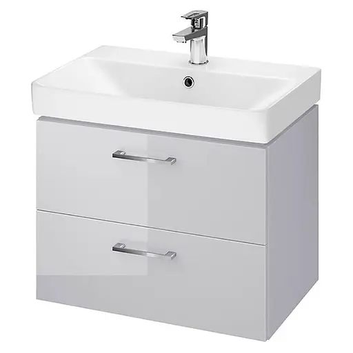 Тумба для ванної кімнати Cersanit Lara Cet В386 з раковиною Mille Slim 60 см Сірий S801-358 30412 - фото 1