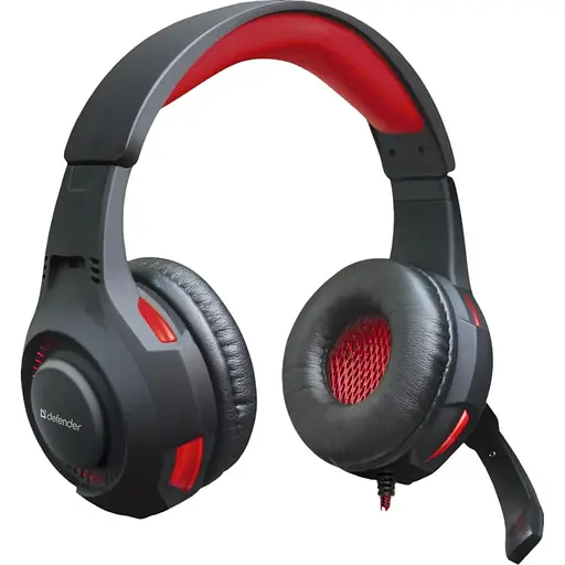 Игровая гарнитура Defender Warhead G-450 USB подсветка черно-красная